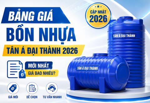 Bảng giá bồn nước nhựa Tân Á Đại Thành mới nhất 2026