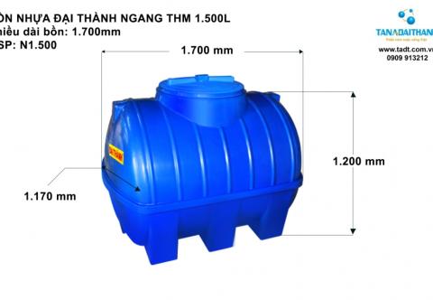 Bồn nước nhựa 1500 Lít Tân Á Đại Thành chính hãng