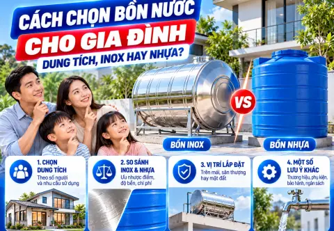 Cách Chọn Bồn Nước Cho Gia Đình: Dung Tích, Inox Hay Nhựa?