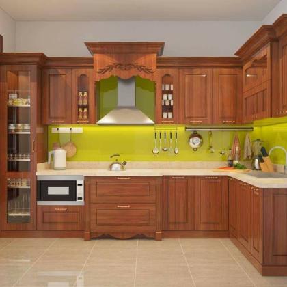 Kệ bếp inox 304 Hwata, cửa gỗ xoan đào HWXD 04