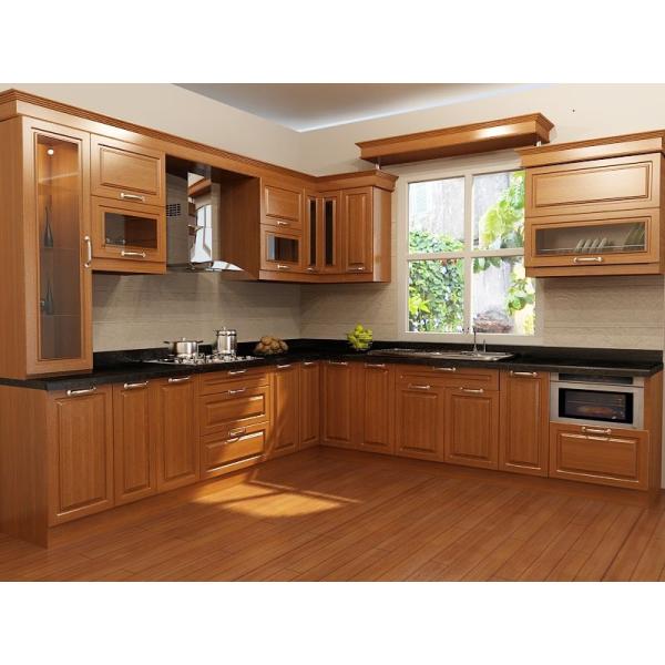 Kệ bếp inox 304 Hwata, cửa gỗ xoan đào HWXD 05