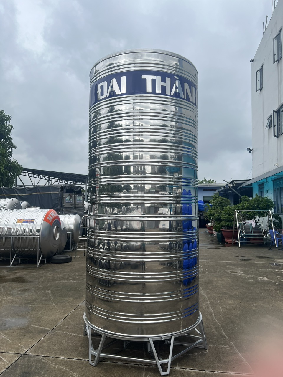 Kho bồn nước inox công nghiệp 15000L đứng chính hãng