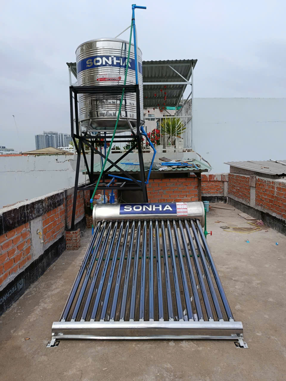 Cách đo mặt bằng trước khi mua bồn nước inox Sơ đồ đo mặt bằng và lối đưa bồn nước inox
