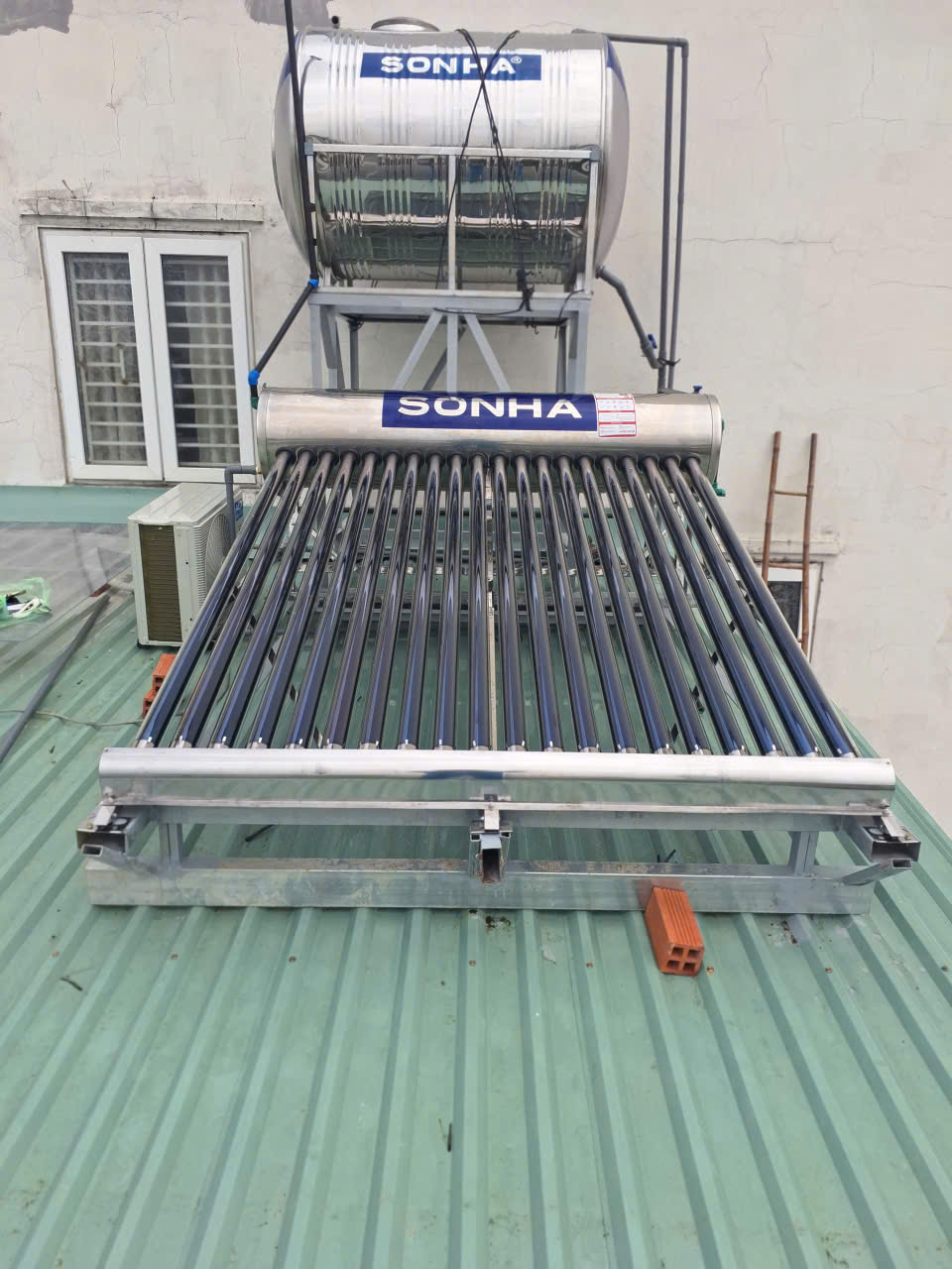 Sơ đồ đo vị trí lắp bồn inox 1500L ngang