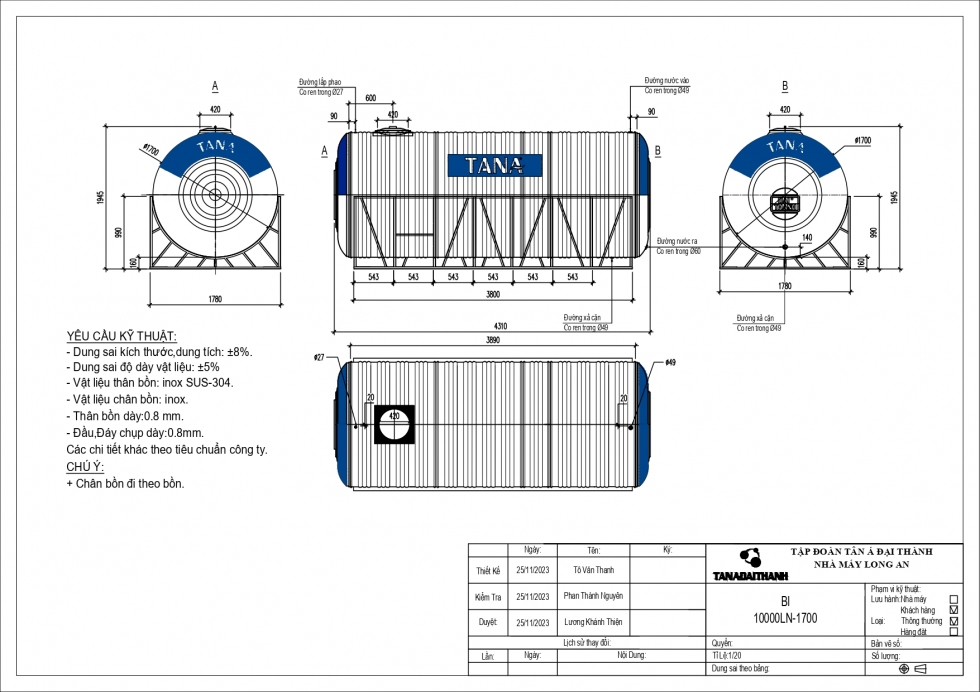 bang ve bon nuoc inox dai thanh 10000l ngang