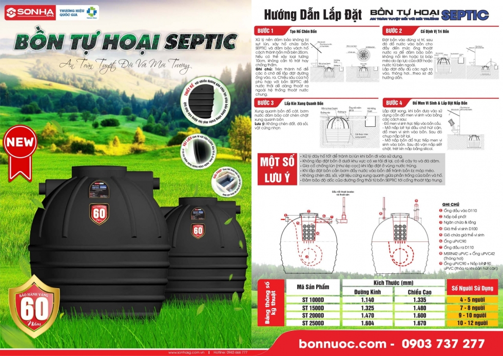 Hướng dẫn lắp đặt bồn tự hoại