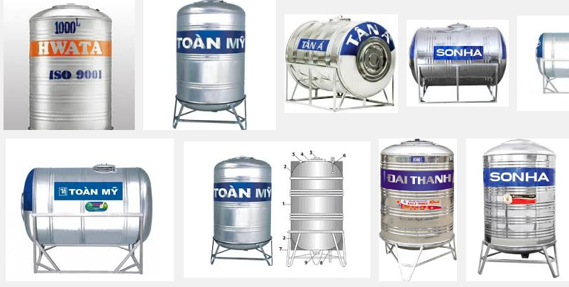 Các loại bồn nước inox 500l bán trên thị trường