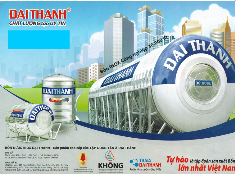 Đặc điểm nổi  bật bồn chứa nước Đại Thành