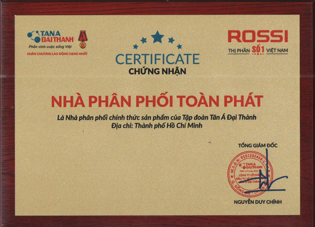 chung nhan toan phat la nha phan phoi tan a dai thanh