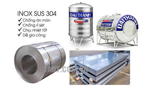 Chất liệu inox cao cấp để sản xuất bồn nước inox Đại Thành