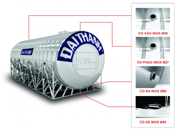 Logo dập trên bồn nước inox Đại Thành