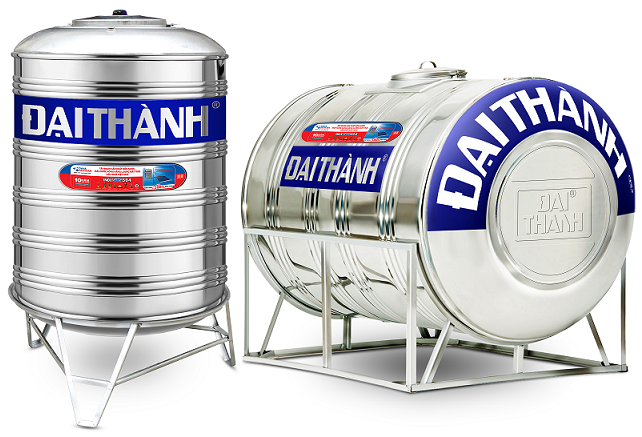 Mẫu bồn nước inox Đại Thành 1000l đứng và nằm