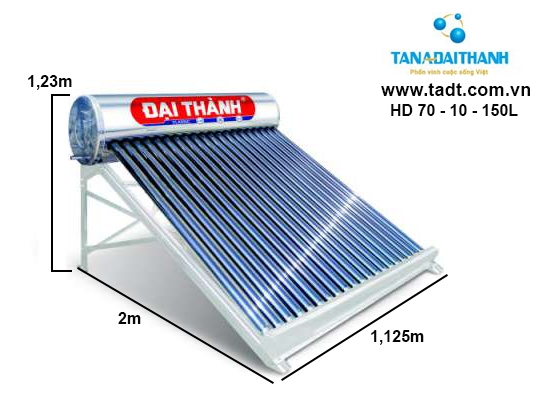 Kích thước máy nước nóng NLMT 150L